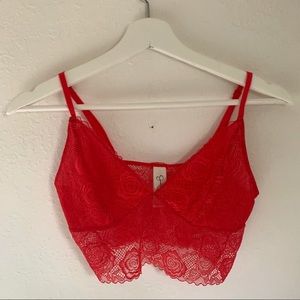 Red Lace Adjustable Bralette